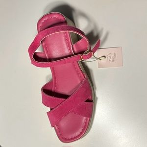 Women Fuchsia Heeled Sandals Size 40